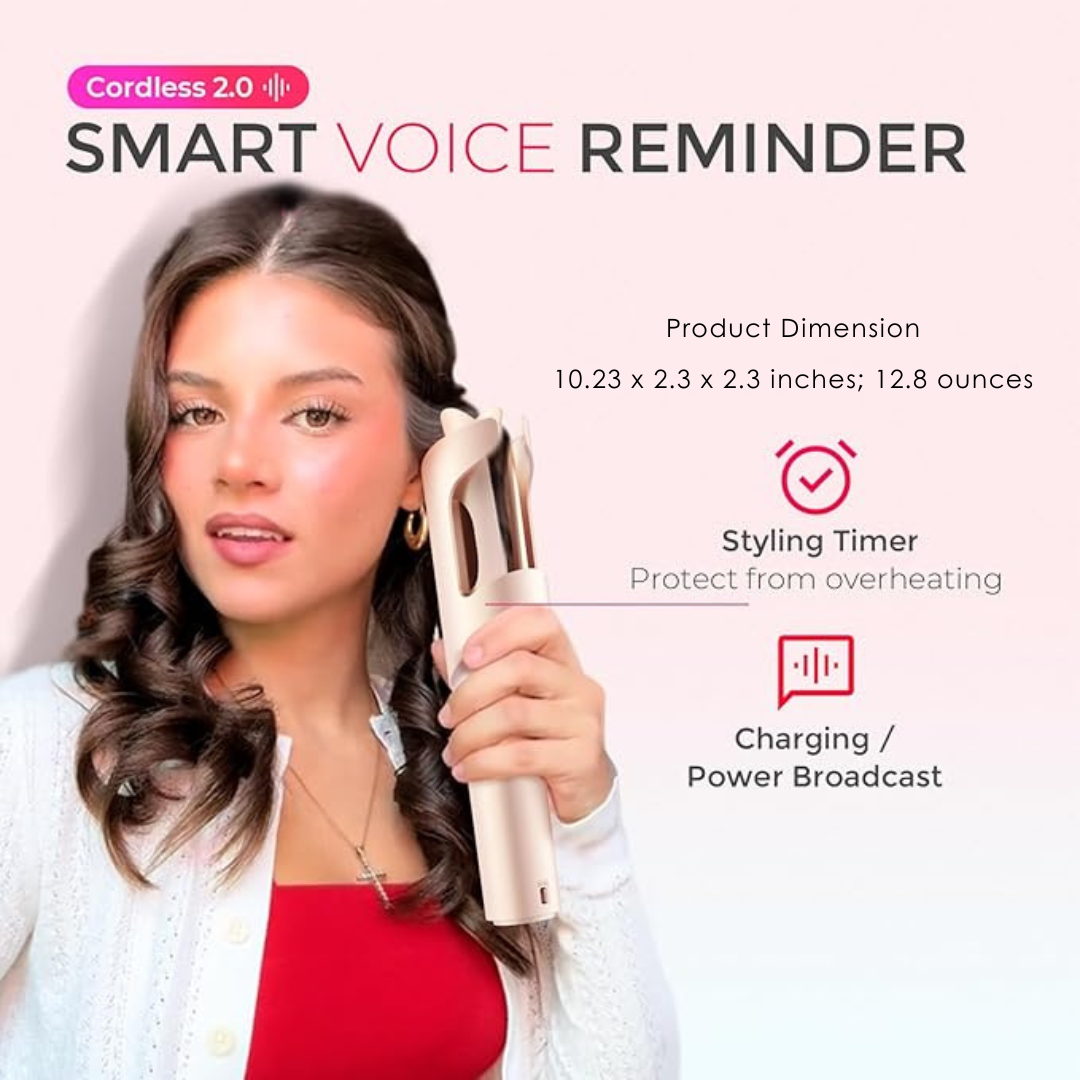 WaveLux™ | 1" Rotating Curling Wand, Portable Travel Hair Curler, Dual Voltage