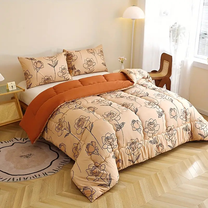 SoftRose™ | Thick Duvet – With Minimalist Lines, Soft & Cozy