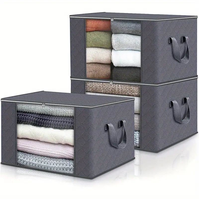 Binvera™ | 3-Pack Foldable Fabric Storage Bins – Large Capacity & Durable