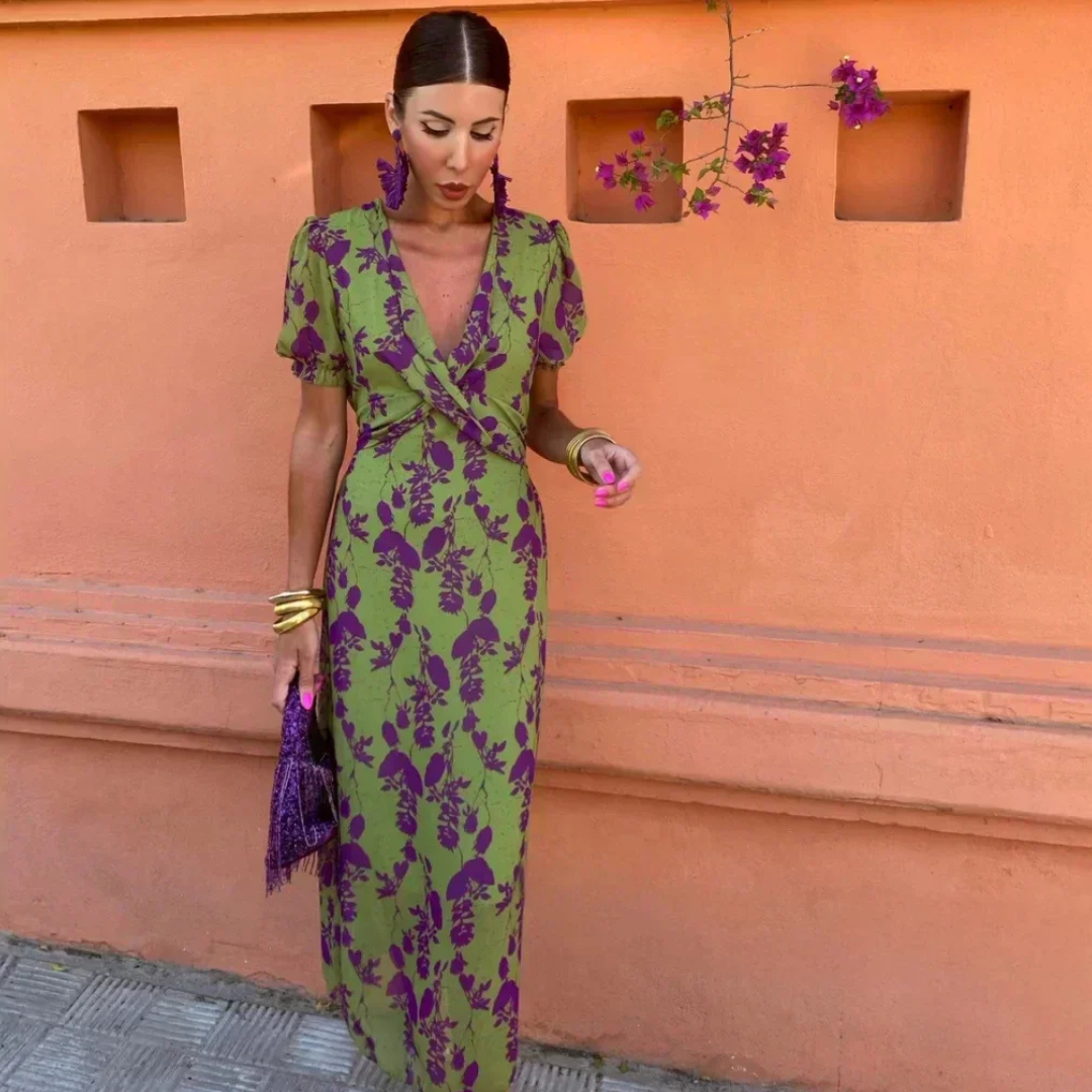 Charmara™ | Elegant Midi Dress – Adjustable Waist, Wrinkle-Free Fabric