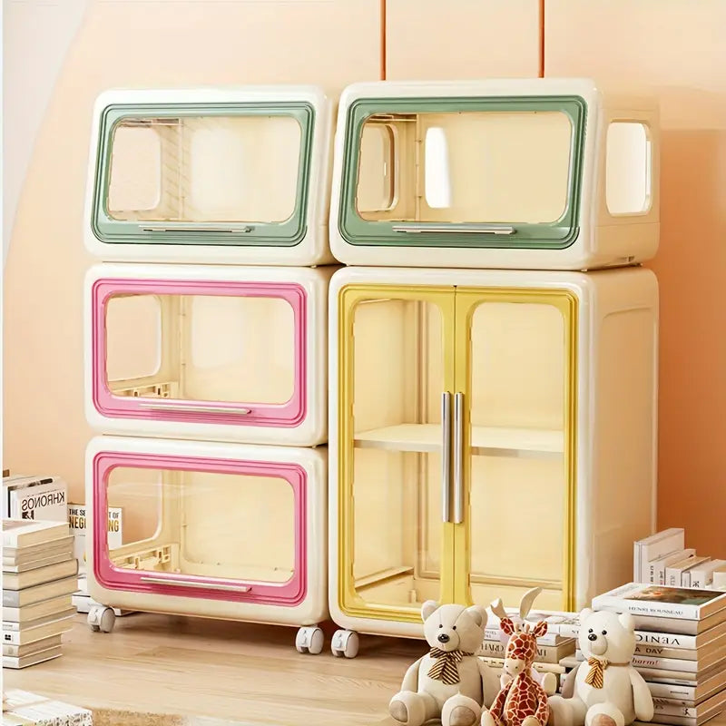 Elviera™ | Colorful Storage Cabinet – 1pc with Wheels, Multi-Compartment, Ideal for Toys & Supplies
