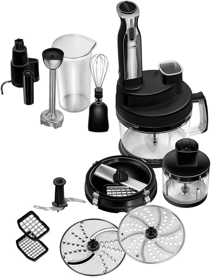 Chundra™ | Complete Food Processor with Accessories, 800W Kitchen Robot, Black