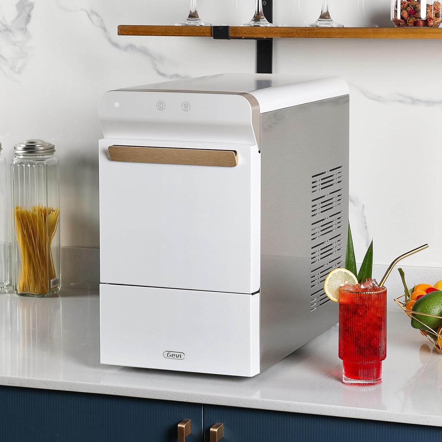 Cubrix™ | Nugget Ice Maker – Compact White, Energy-Efficient Kitchen Appliance