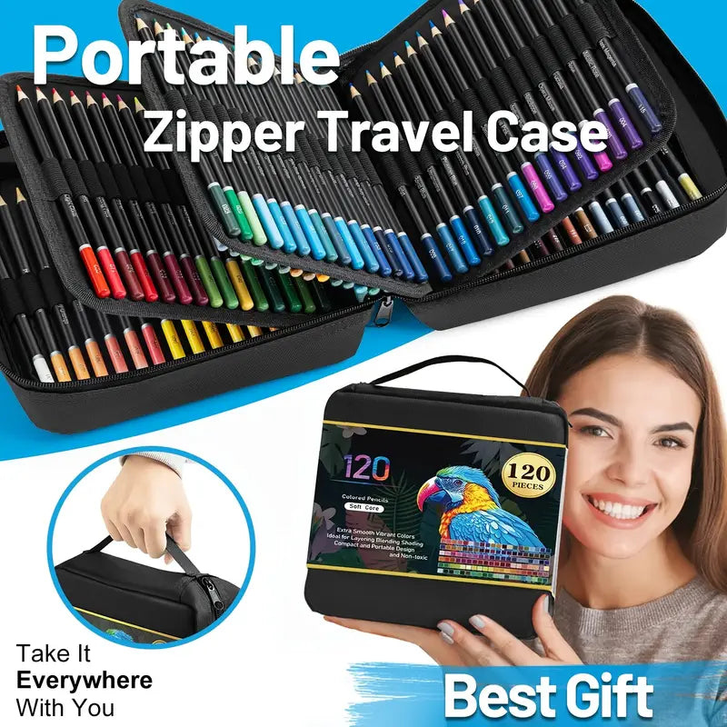 SketchPro™ | Colored Pencil Set – 120 Colors, Perfect for Art & Drawing
