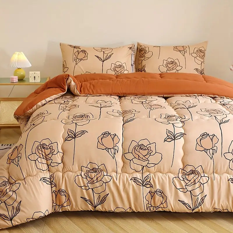 SoftRose™ | Thick Duvet – With Minimalist Lines, Soft & Cozy