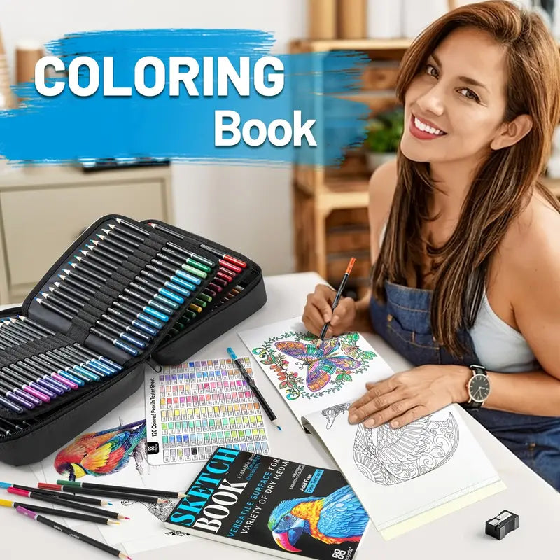 SketchPro™ | Colored Pencil Set – 120 Colors, Perfect for Art & Drawing