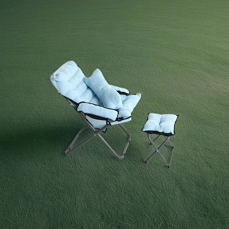 Isolde™ | Outdoor Folding Chair with Footrest & Pillow, Adjustable