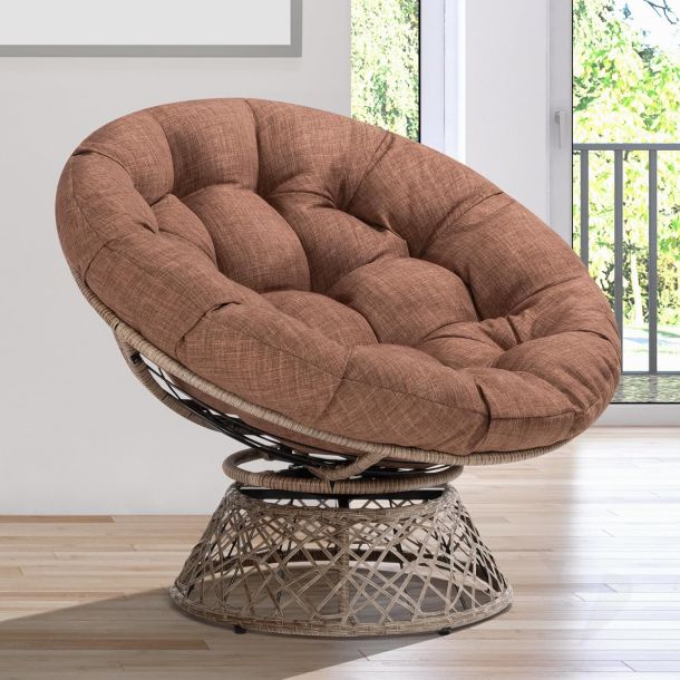 Comphora™ | Modern Wicker Lounge Chair – Soft Cushion & Durable Steel Frame