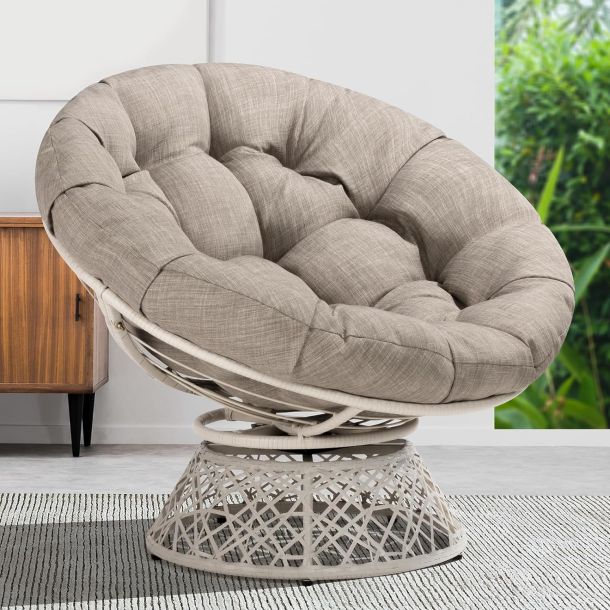 Comphora™ | Modern Wicker Lounge Chair – Soft Cushion & Durable Steel Frame